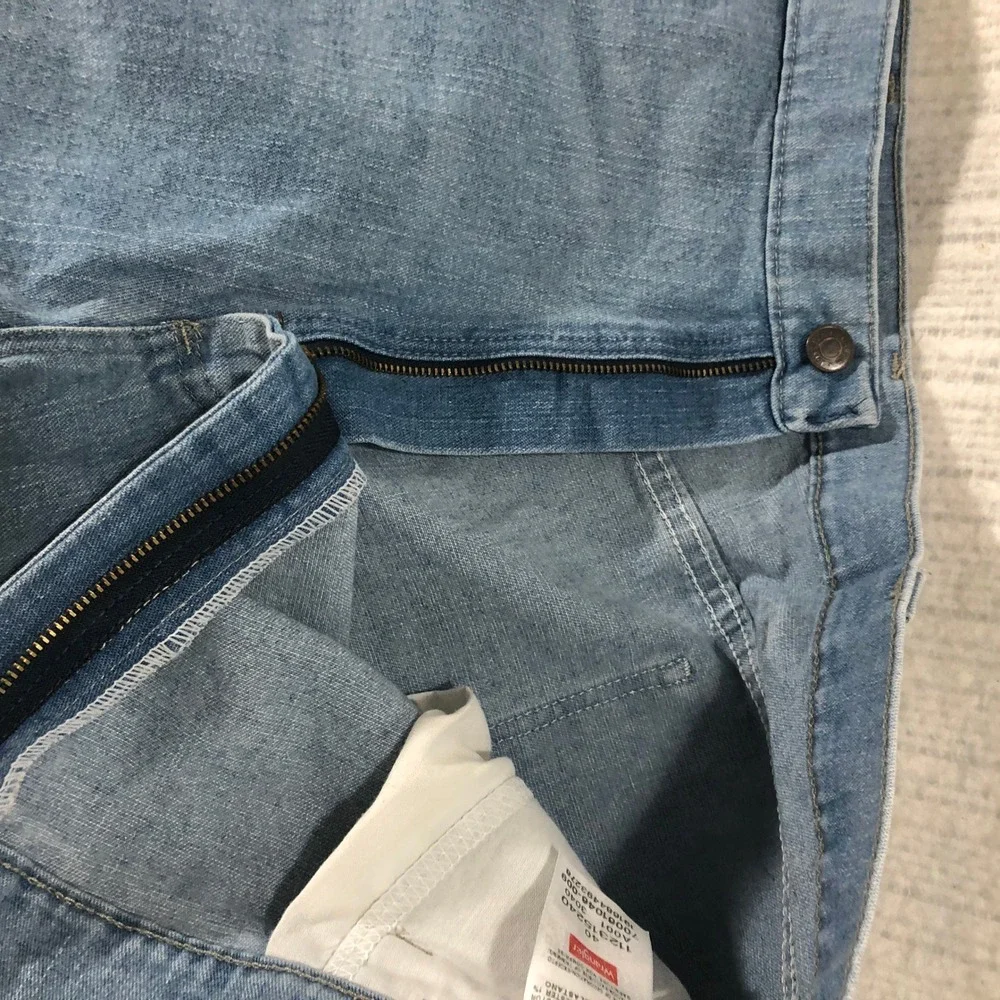 Wrangler‎ Mens Carpenter Denim Shorts Light Wash Blue Utility Size 40 112315240